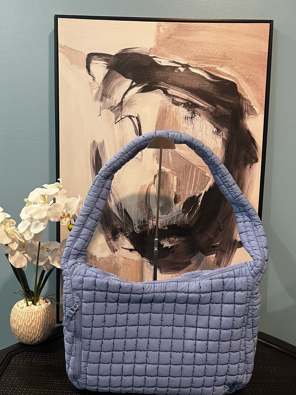 FLX Quilted Hobo Blue Shoulder Bag
